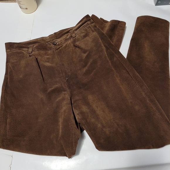 Sonoma Pants - Brown genuine leather suede pants